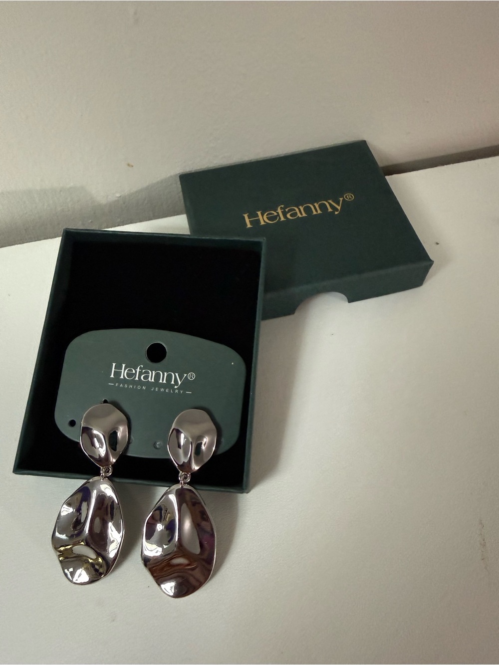 Silver Sculpted Drop Earrings - Polished Dangle Style